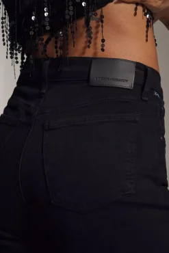 Lyra Long Wide Leg Jeans in Plush Black