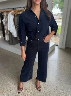 Lyra Wide Leg Crop Corduroy Jeans