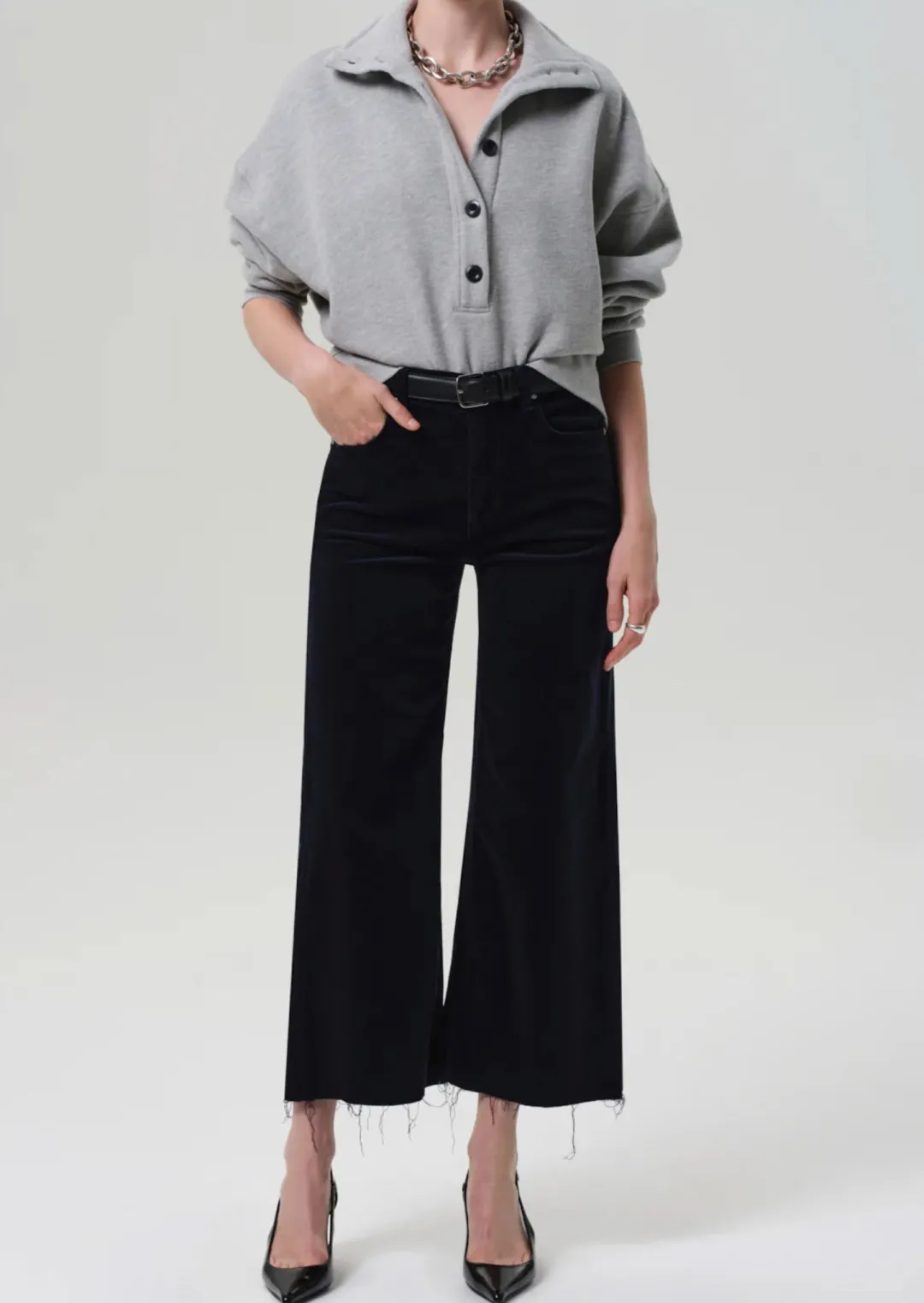Lyra Wide Leg Crop Corduroy Jeans