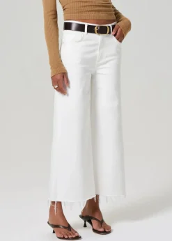 Lyra Wide Leg Crop Jeans in Soft White