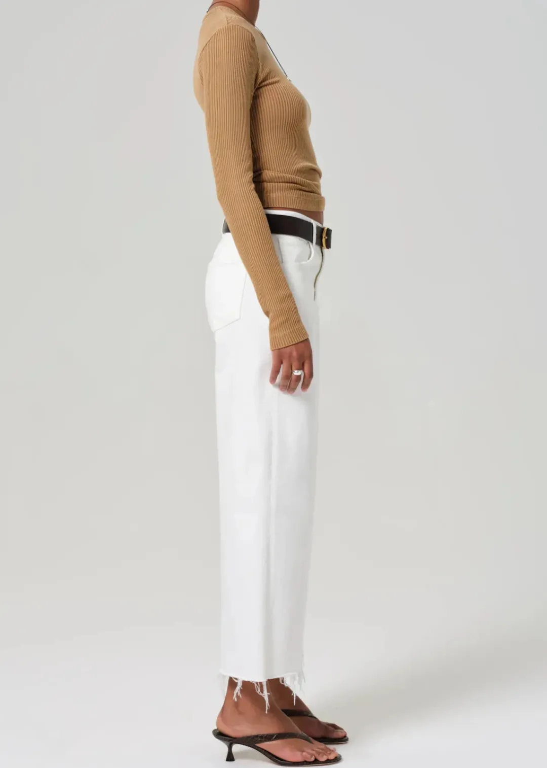 Lyra Wide Leg Crop Jeans in Soft White