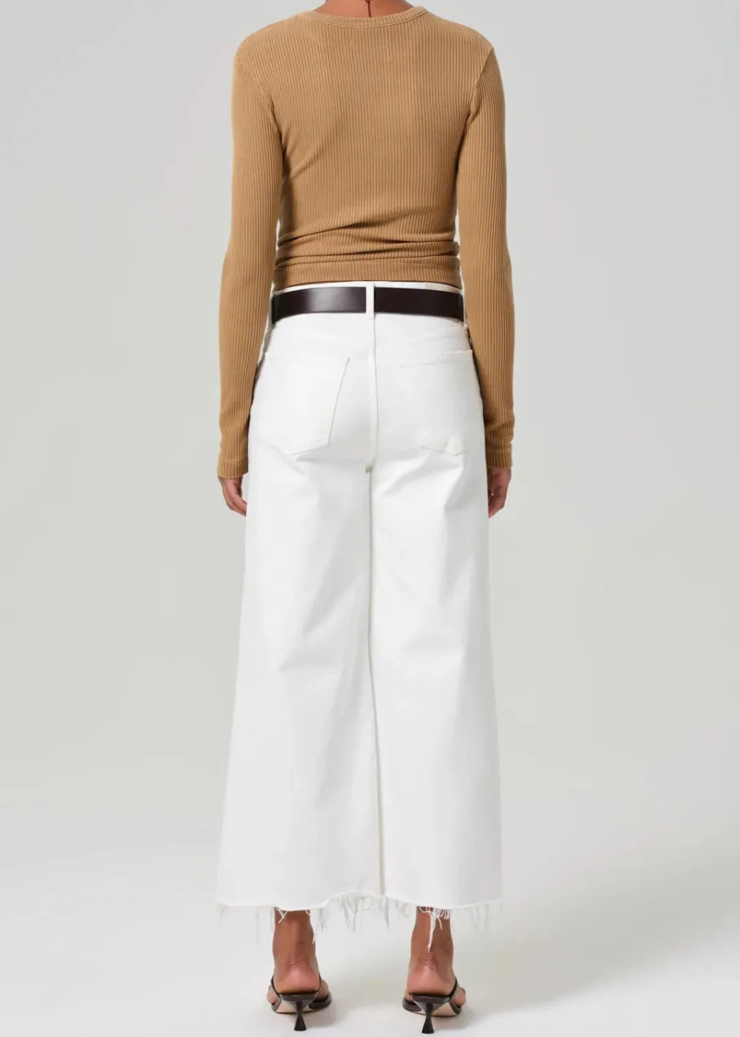 Lyra Wide Leg Crop Jeans in Soft White