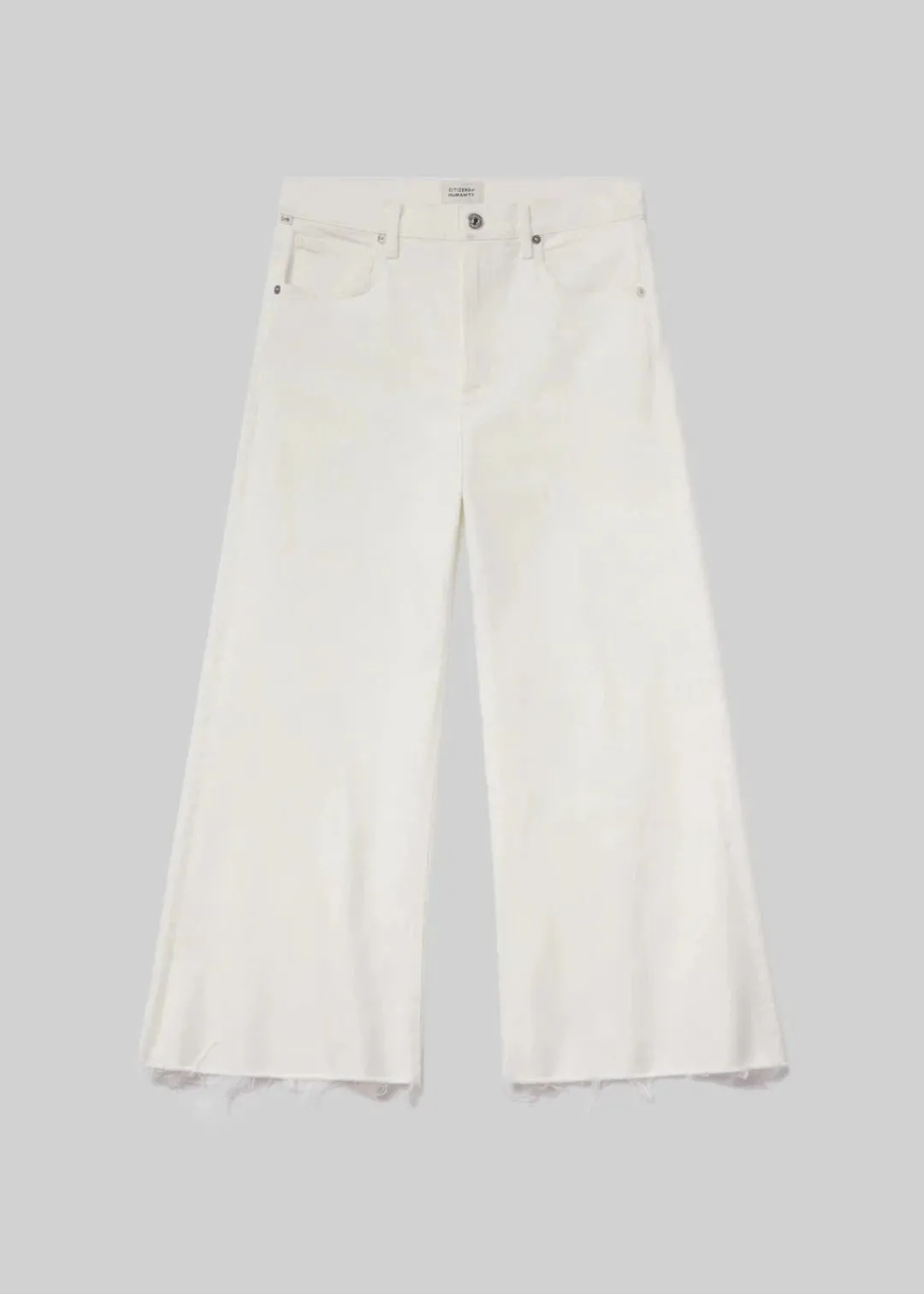 Lyra Wide Leg Crop Jeans in Soft White