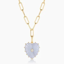 Malene Blue Lace Clip Necklace