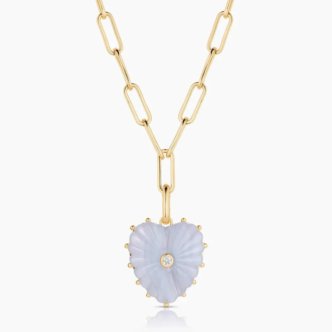 Malene Blue Lace Clip Necklace