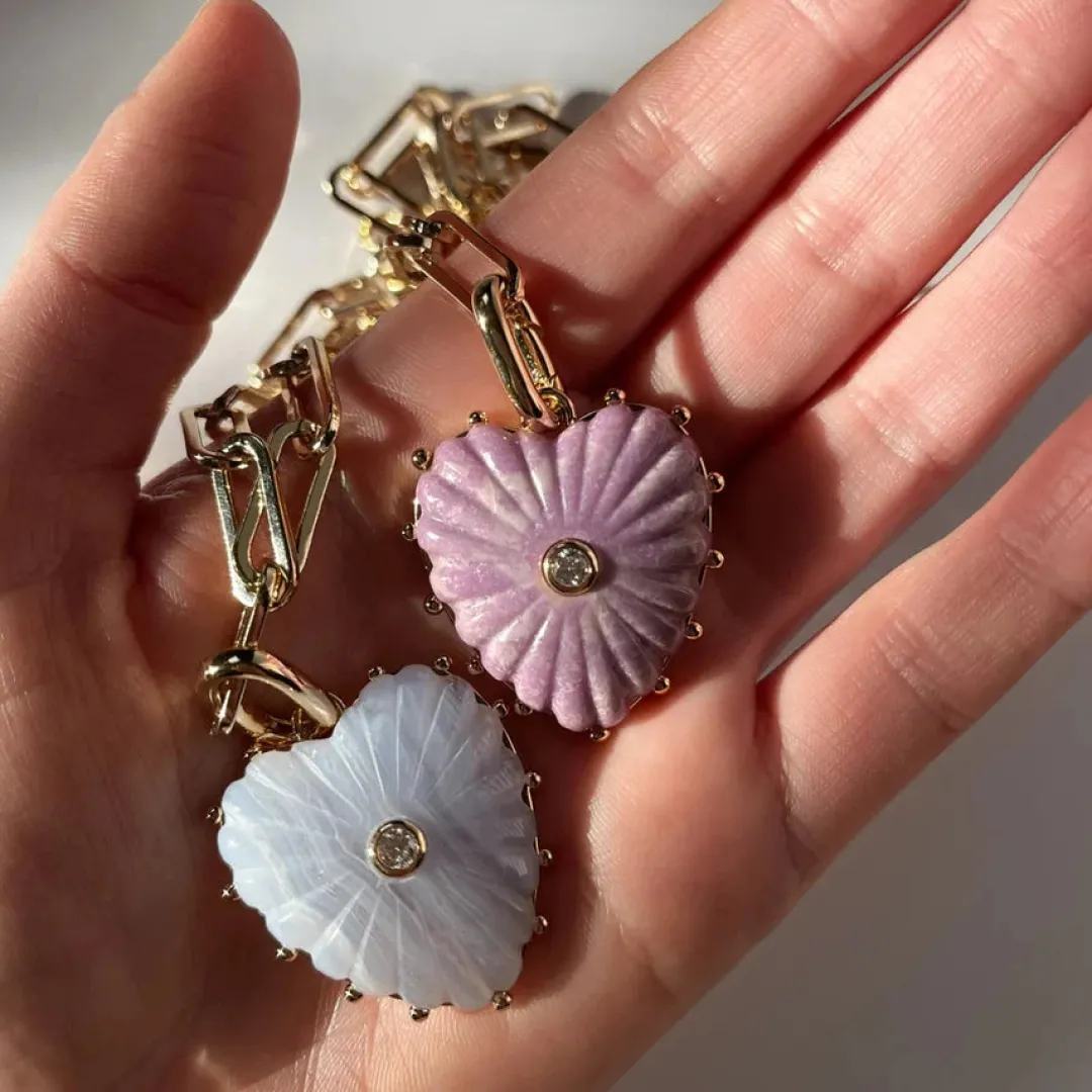 Malene Blue Lace Clip Necklace