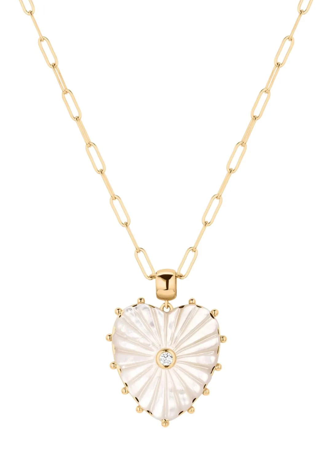 Malene Mother Of Pearl Paperclip Necklace