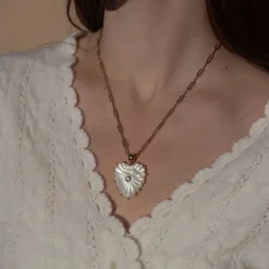 Malene Mother Of Pearl Paperclip Necklace