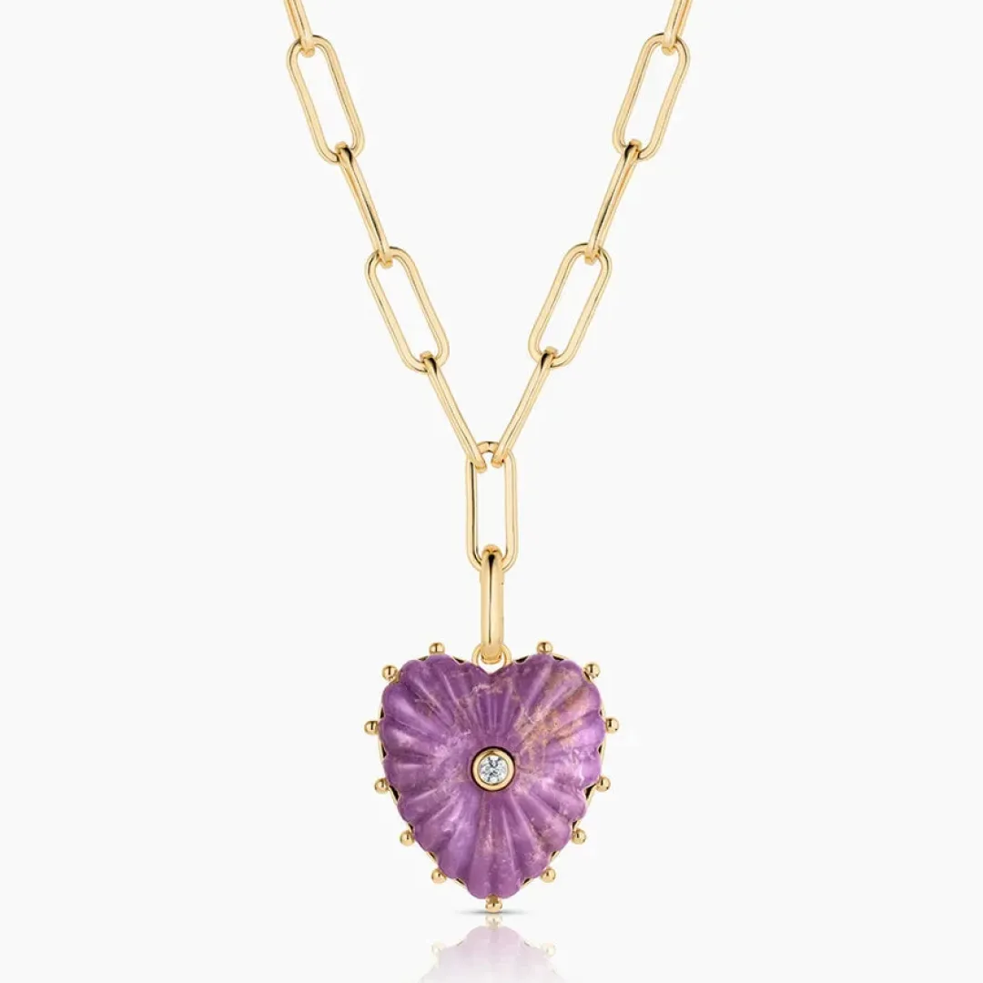 Malene Purple Mica Clip Necklace
