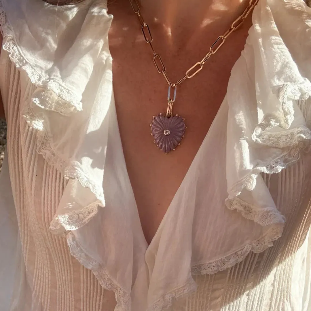 Malene Purple Mica Clip Necklace