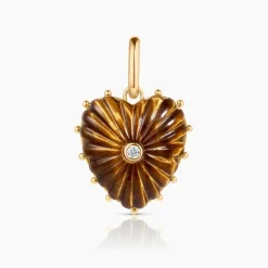 Malene Tigers Eye Heart Necklace