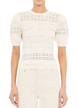 Marcelena Eyelet Knit Top