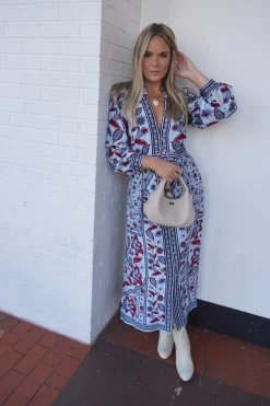 Marcelle Soft Blue Maxi Dress