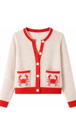 Mesh Cardigan With Crab Pocket