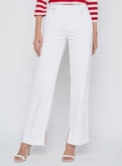Miley Ultra High Rise Wide Leg Cuff Jeans