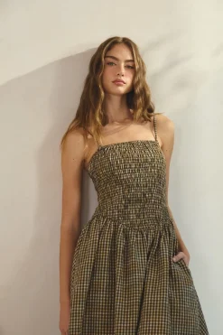 Morgan Smocked Midi Dress