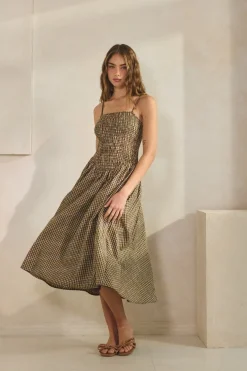 Morgan Smocked Midi Dress