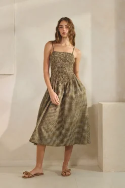 Morgan Smocked Midi Dress