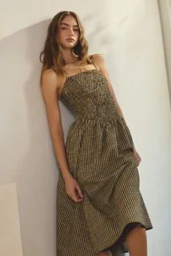 Morgan Smocked Midi Dress