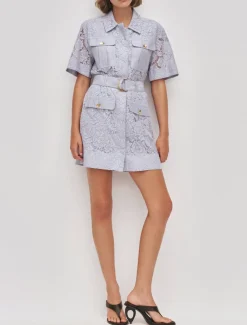 Mystic Lace Mini Shirt Dress