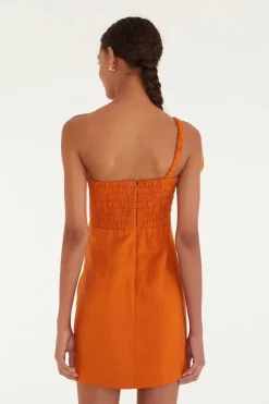 Orange Flower Mini Dress