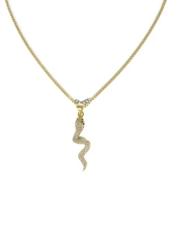 Pave Crystal Snake Necklace