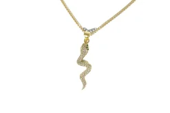 Pave Crystal Snake Necklace