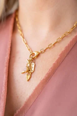 Peach Moonstone Drop Necklace