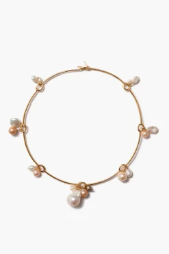 Pearl Brass Collar Necklace