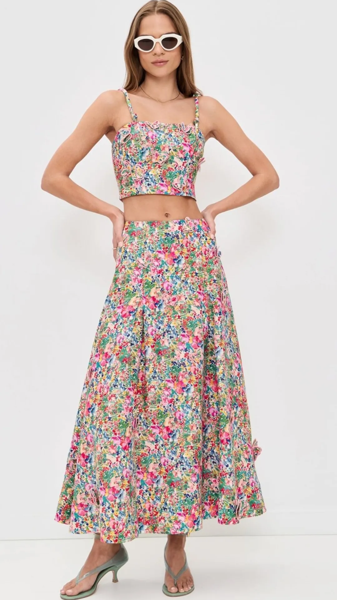 Peasant Floral Butterflies Top