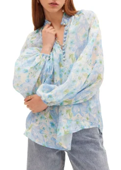 Poinsettia Buttoned Blouse