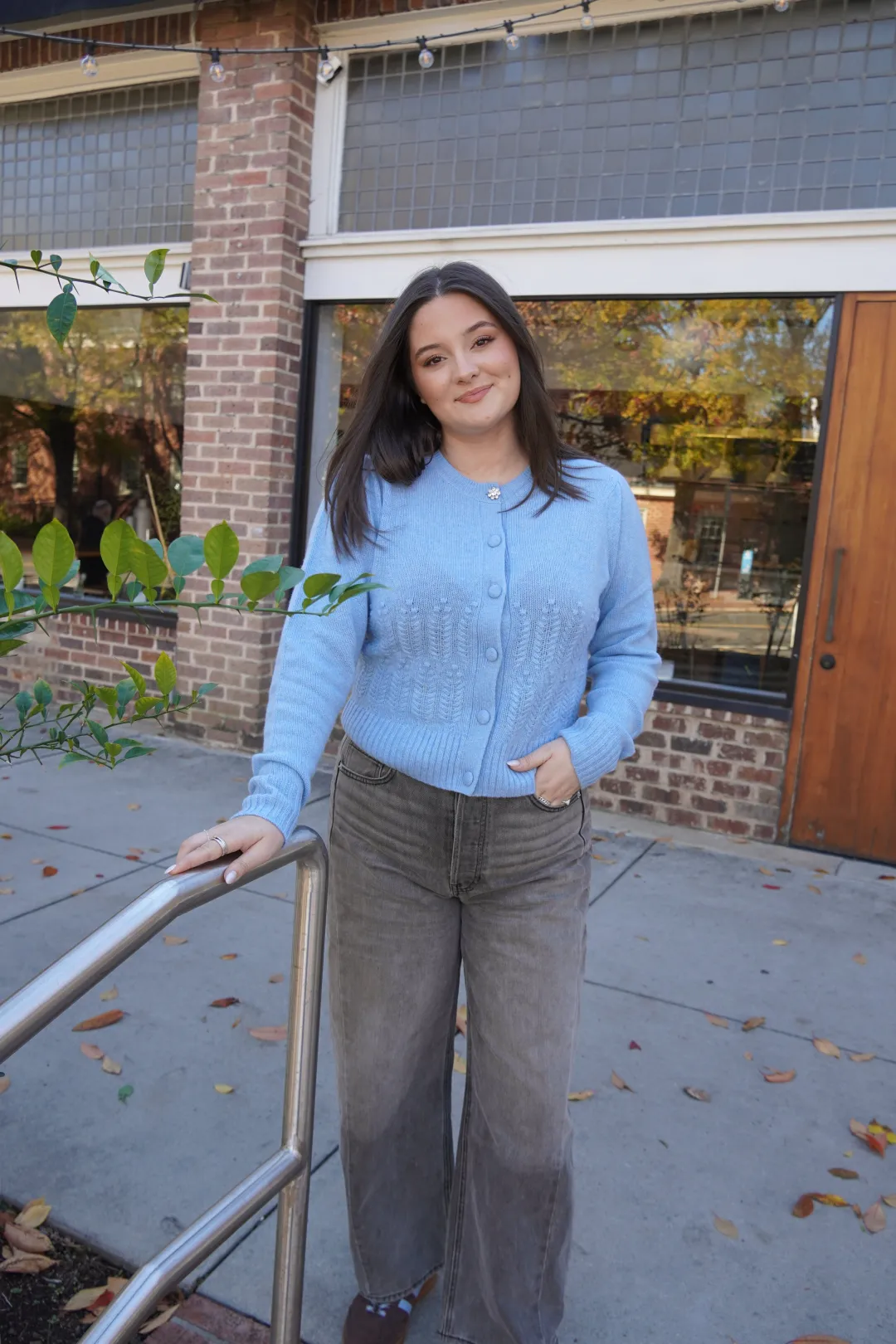 Puff Sleeve Popcorn Stitch Cardi