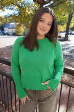 Raglan Crew With Side Slits