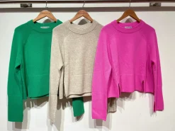 Raglan Crew With Side Slits