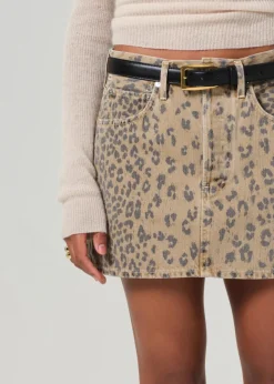 Ramona Mini Skirt in Natural Cheetah