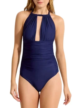 Ruched Halter One Piece