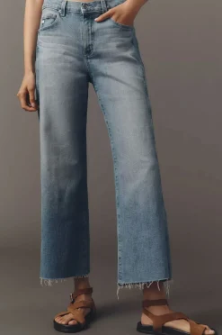 Saige Wide Leg Crop Jeans With Panel