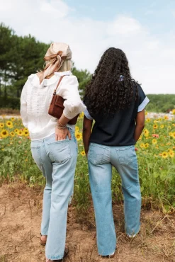 Saige Wide Leg Crop Jeans With Panel