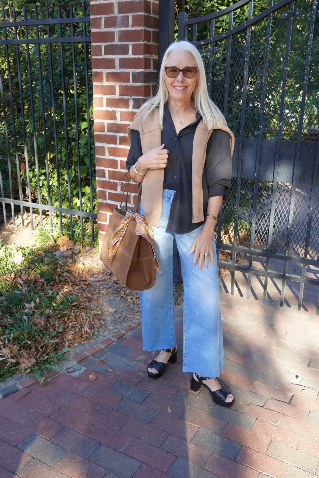 Saige Wide Leg Crop Jeans With Panel