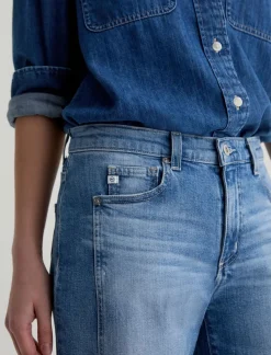 Saige Wide Leg Crop Jeans With Panel