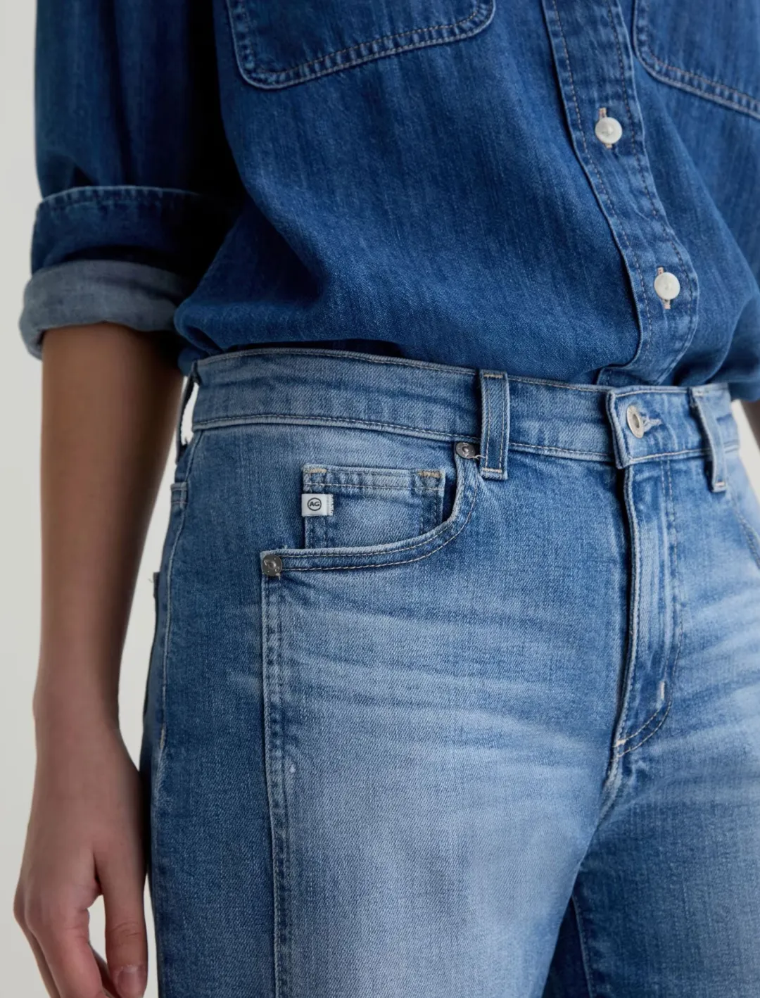 Saige Wide Leg Crop Jeans With Panel