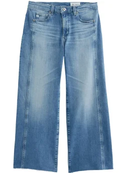 Saige Wide Leg Crop Jeans With Panel