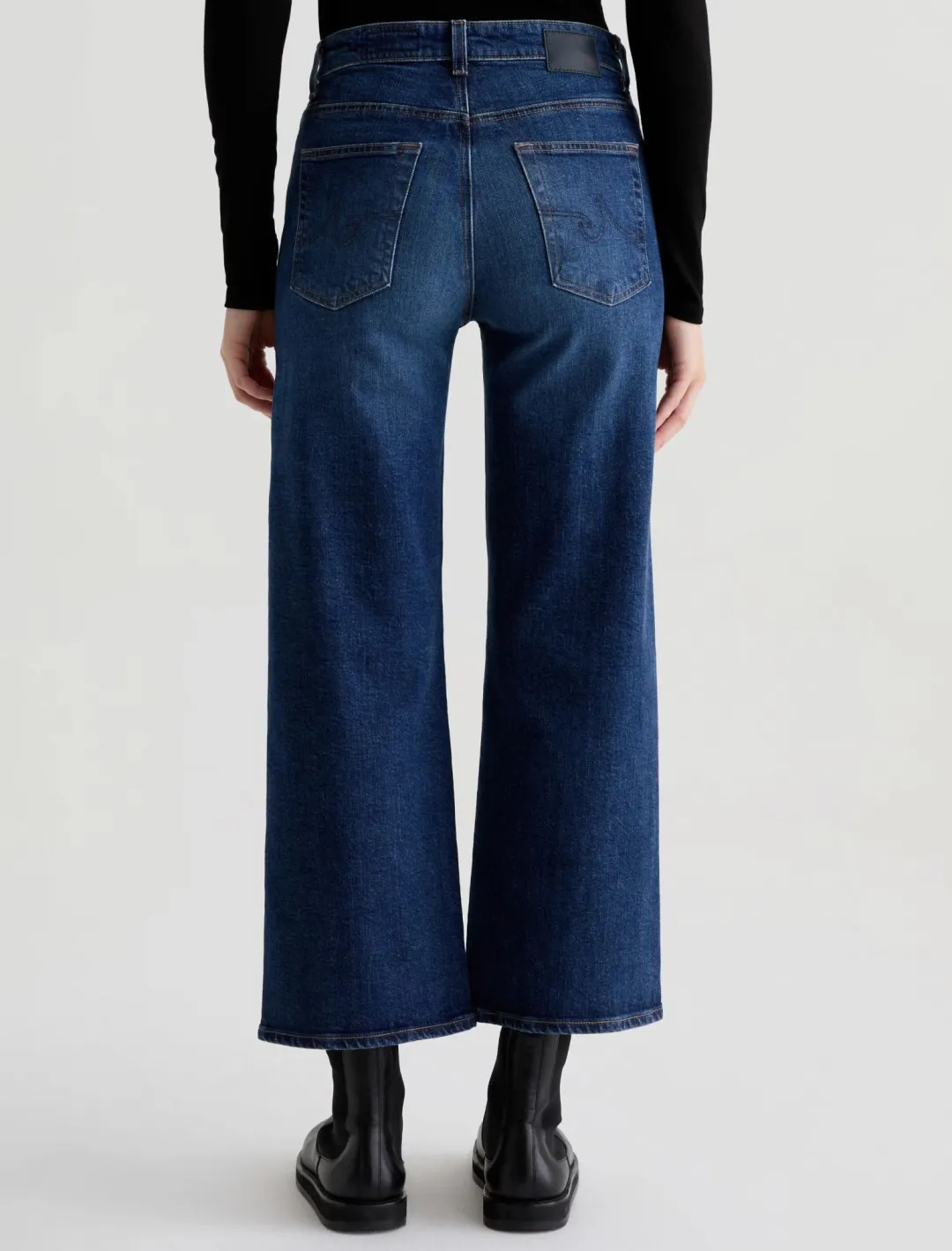 Saige Wide Leg Crop Jeans in Veiled