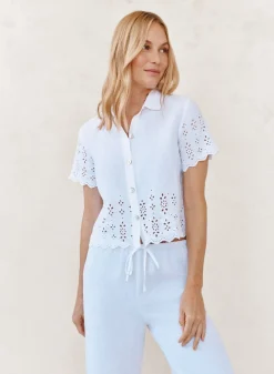 Short Sleeve Embroidered Button Down
