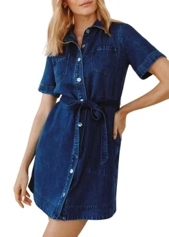 Short Sleeve Utility Shirt Dress