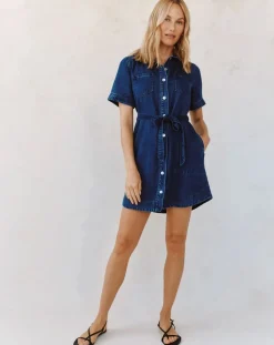 Short Sleeve Utility Shirt Dress