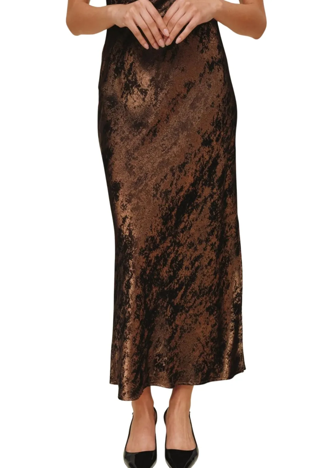 Side Slit Bias Maxi Skirt