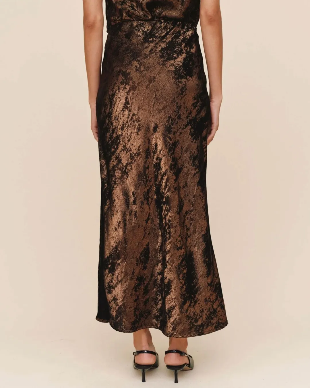 Side Slit Bias Maxi Skirt