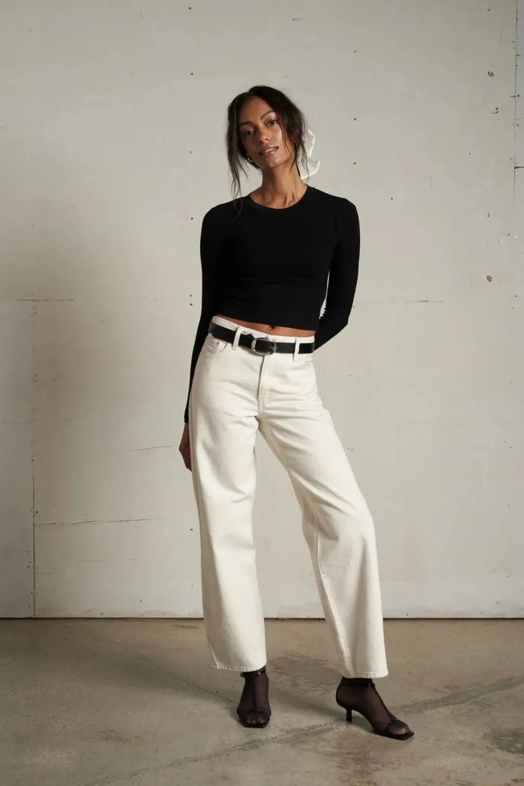 Sienna Luxe Rib Cropped Long Sleeve Tee