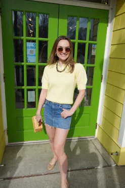 Solid Pointelle Puff Sleeve Polo